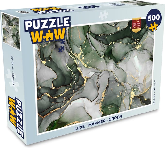 Puzzel Luxe - Marmer print - Groen - Legpuzzel - Puzzel 500 stukjes