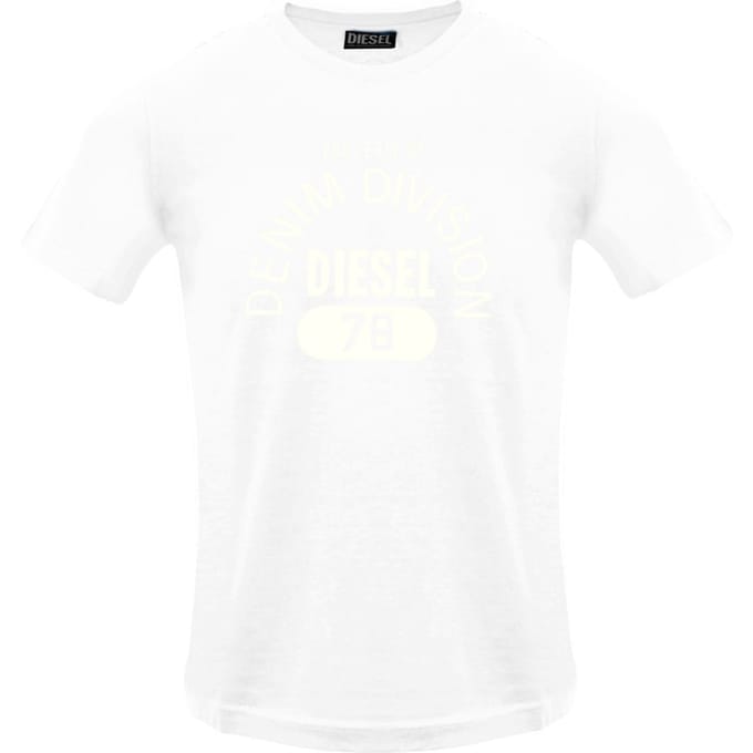 Diesel Monotone Property Of Denim Division Wit T-shirt