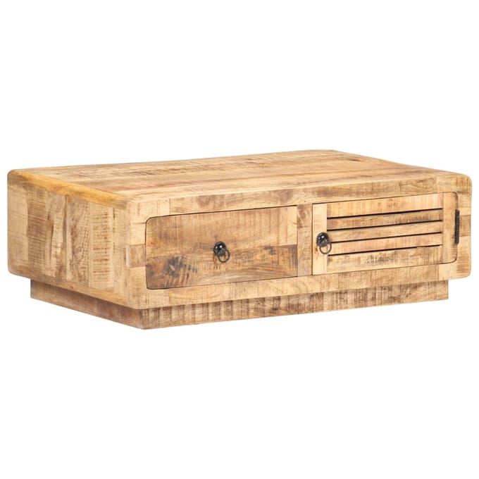 vidaXL - Salontafel - 90x60x29 - cm - ruw - mangohout