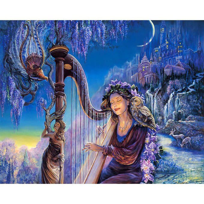 Peinture diamant thème Instruments de musique et filles, perceuse complète 5D, bricolage, broderie, point de croix 20X30CM gray