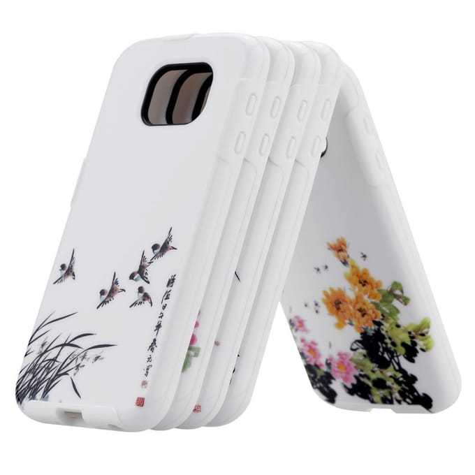 Ultradunne Schildering Telefoon Beschermende Shell Case Cover voor Samsung Galaxy S6 2 white