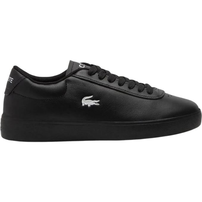 Lacoste Heren Baseshot Evo platte sneakers van krokodillenleer (Zwart)