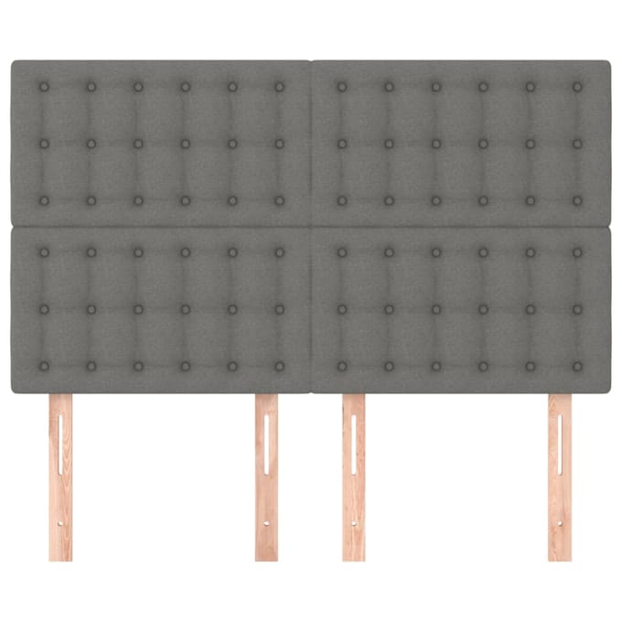vidaXL - Hoofdbord - donkergrijs - 144x5x118/128 - cm - Stof