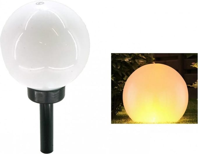 Solar bol Ø15cm - vlameffect - tuinlamp rond