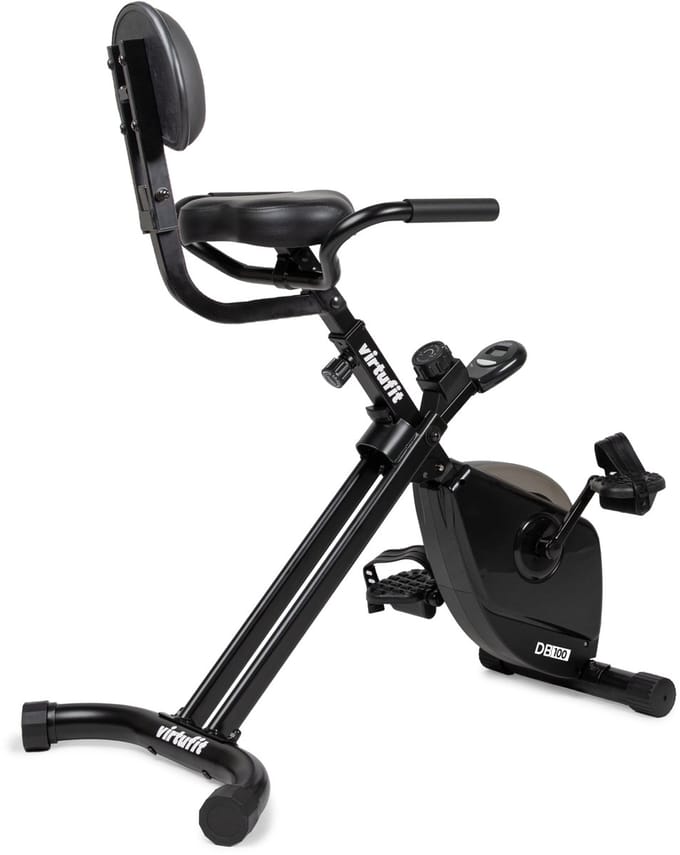 VirtuFit DB100 Opvouwbare Deskbike met Rugleuning - Bureaufiets met Computer