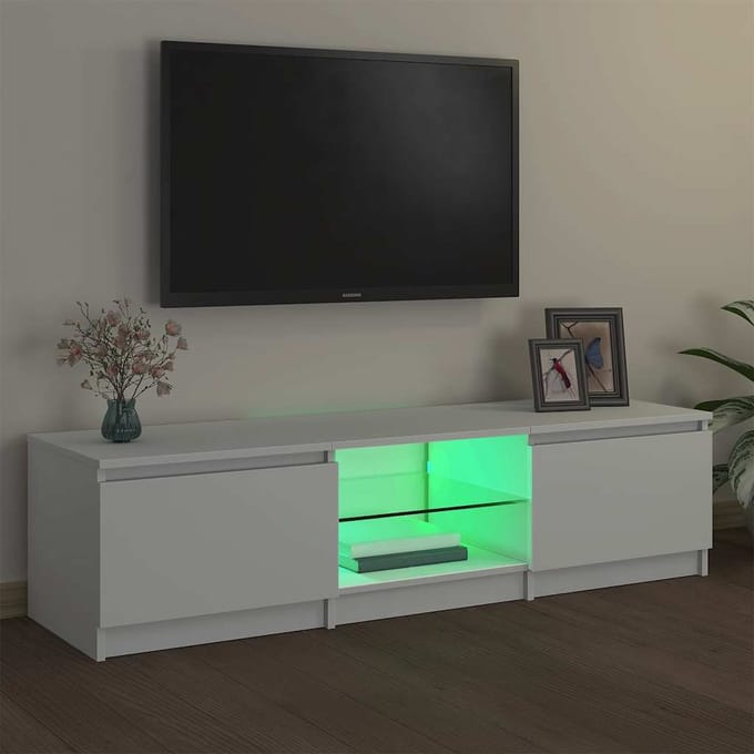vidaXL - Tv-meubel - met - LED-verlichting - 140x40x36 - cm - wit