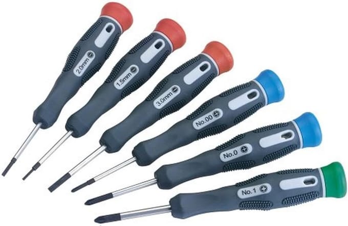 6-delige soft-grip precisie schroevendraaier set