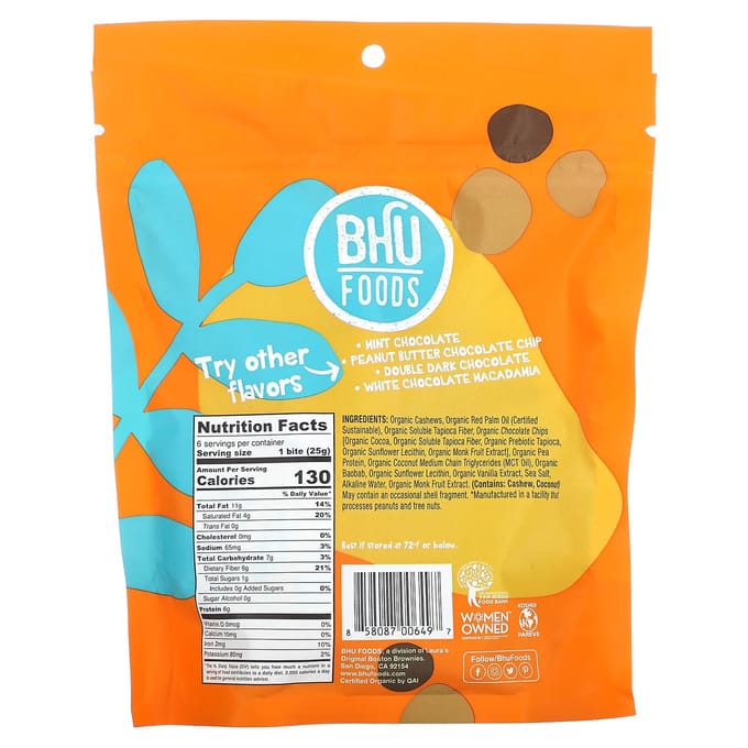 Eiwit Hapjes, Chocolate Chip Cookie Deeg, 6 Stuks, 25G (0,88 oz) Elk