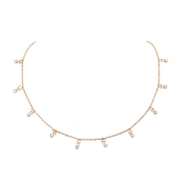 Victorious Dames Ketting - Rosé Goud - Model: Glitter