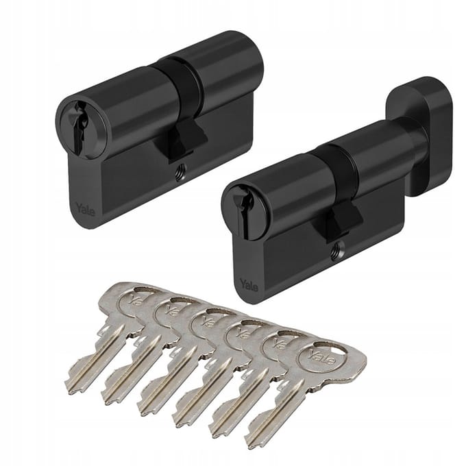 Yale Y500 Set: 45/55mm Cilinder + Knopcilinder 55K/45mm Zwart