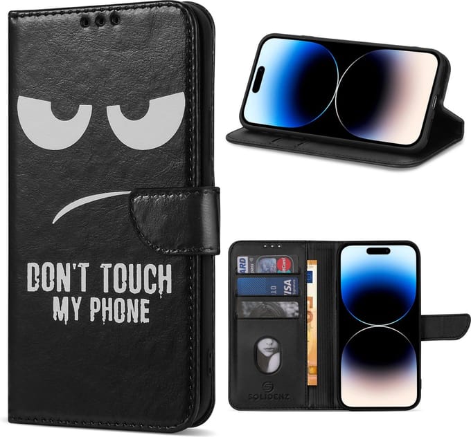 Solidenz hoesje - Geschikt voor Apple iPhone 16 - Bookcase - Don't Touch Me