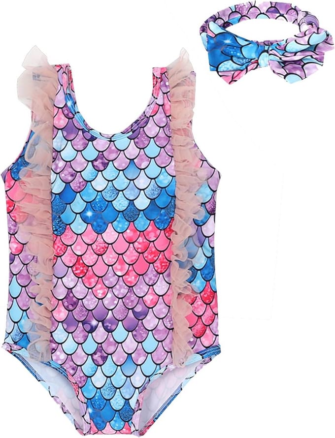 Zeemeermin Badpak Meisjes Eendelig Sneldrogend Zwemkleding voor 3-6 Jaar