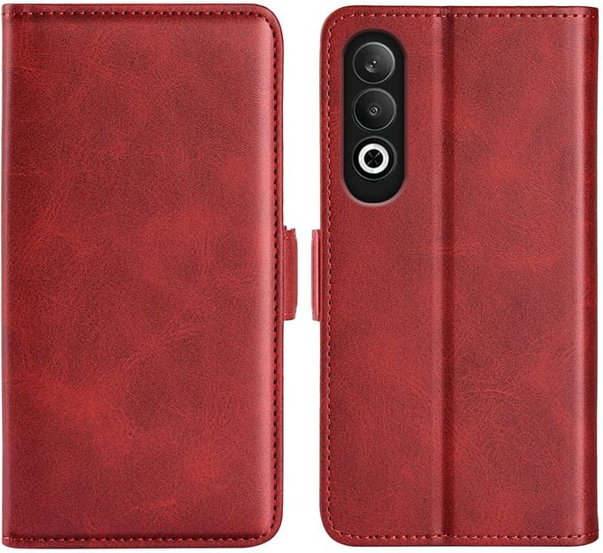 MobyDefend Hoesje - Geschikt voor OnePlus Nord CE 4 - Luxe Wallet Book Case (Sluiting Zijkant) - Rood