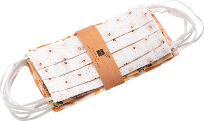 J-Line mondmasker Motieven - katoen - zalm - set van 7