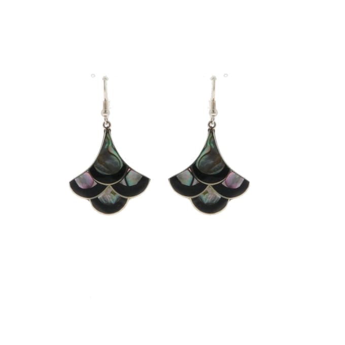 Behave - Oorbellen - Vintage dameshanger - Abalone look - 6 cm