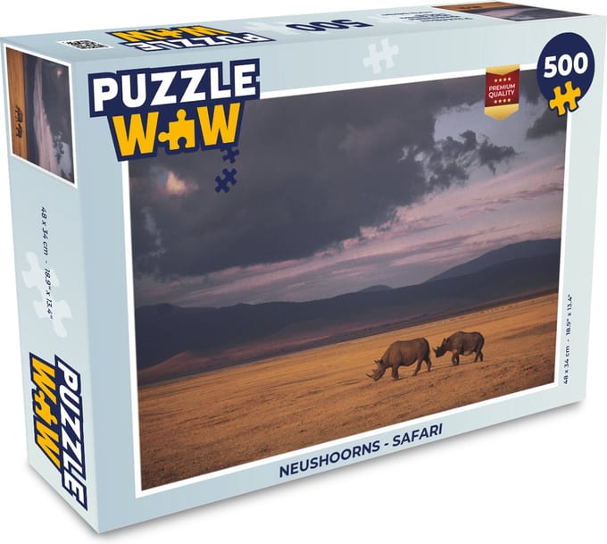 Puzzel Neushoorns - Safari - Legpuzzel - Puzzel 500 stukjes