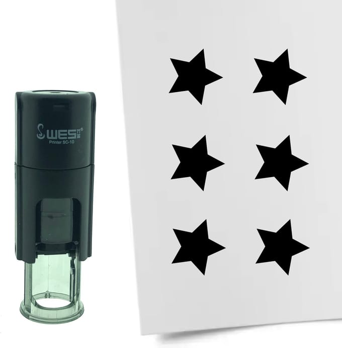 CombiCraft Stempel Ster 10mm rond - zwarte inkt