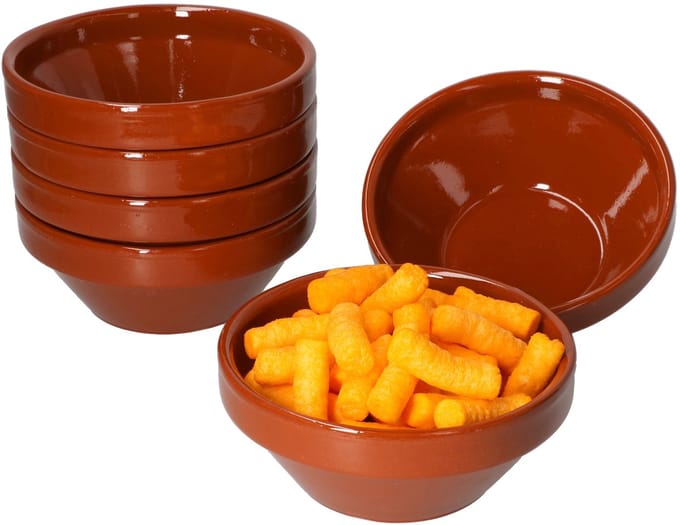 Set van 6 soepkommen van klei 15cm - 99540