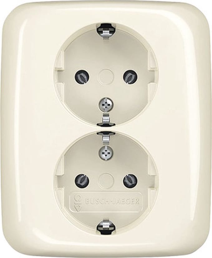 BUSCH-JAEGER SI Inbouw wandcontactdoos (wcd) 2-voudig RA crème