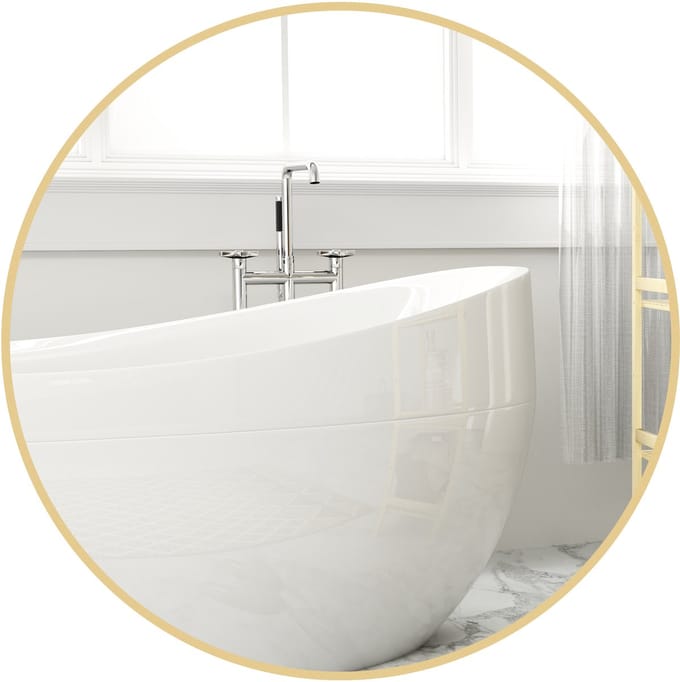 HOMCOM Badkamerspiegel Metaal, Glas Ø70 x 2,5H cm Goud