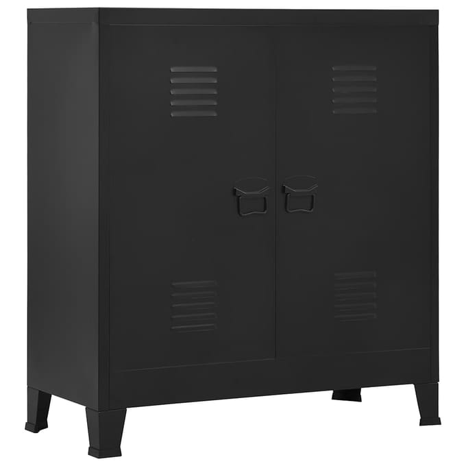 vidaXL - Opbergkast - industrieel - 90x40x100 - cm - staal - zwart