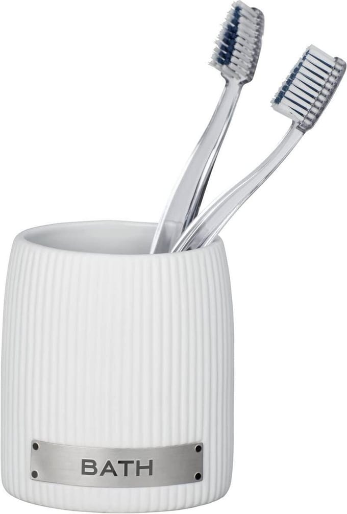 Wenko, keramische tandenborstelhouder 'Bath', wit, 8.5 (b) x 6.5 (l) x 5 (h) cm