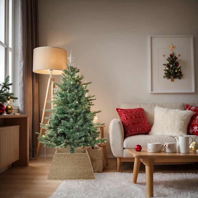 vidaXL Kerstboomkraag Bruin 70 x 70 x 28 cm Zeegras