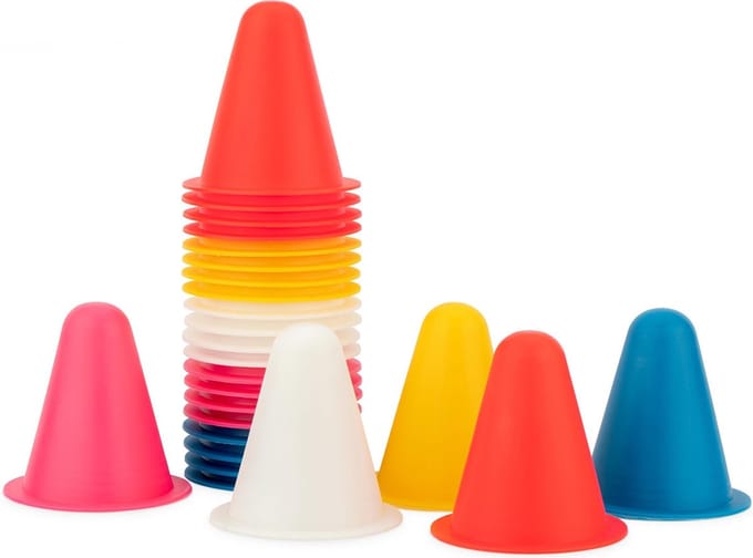 Nijdam Mini Slalom pilonnen set - 8 cm - 5x5 kleuren - Mix