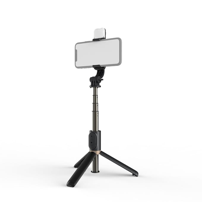 Draadloze BT Afstandsbediening Selfie Stick van Aluminiumlegering Multifunctionele Draagbare Statiefstandaard met zwart