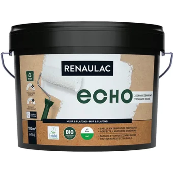 Renaulac Echo Bio Muurverf - Mat - Wit - 10l