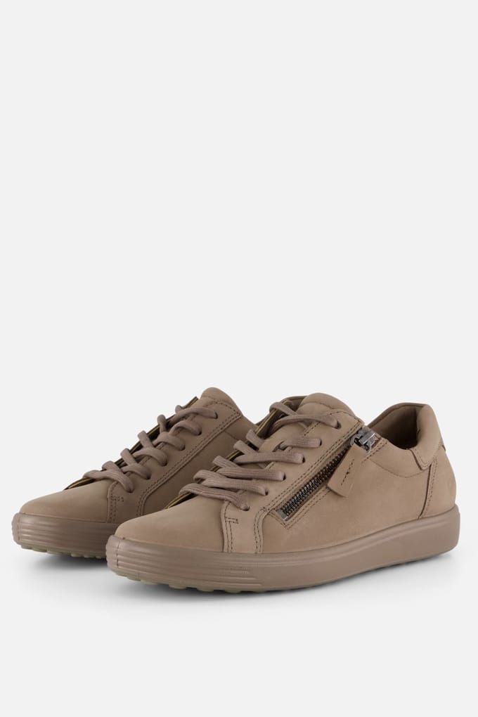Ecco Soft 7 Slide Sneakers taupe Nubuck - Dames