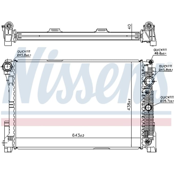 Radiator, motorkoeling NISSENS 67162