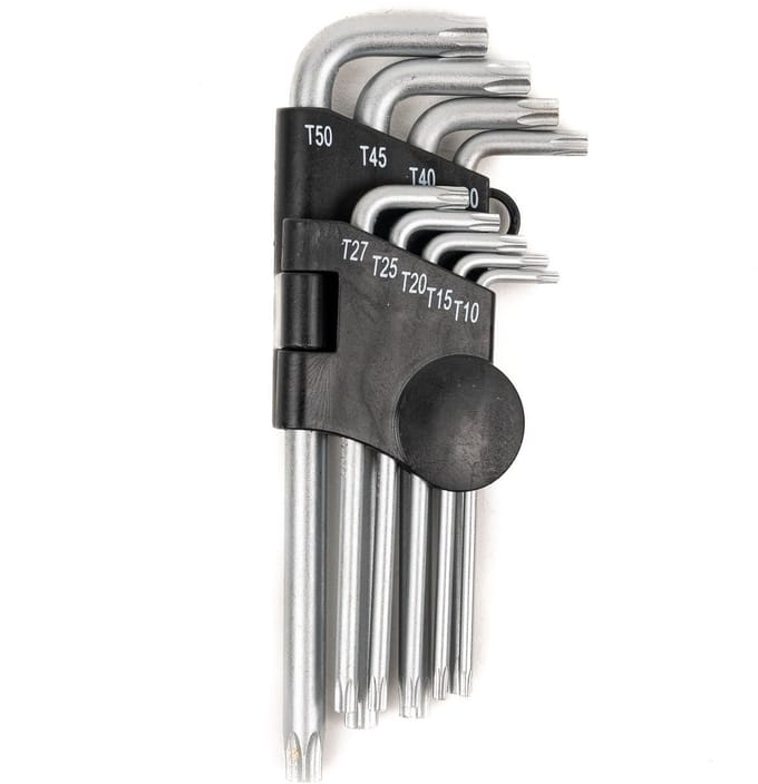 Torx®-sleutel Set van 9 gebogen sleutels