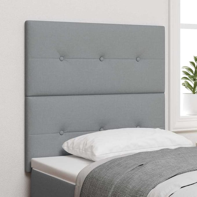 vidaXL - Hoogte - verstelbaar - hoofdbord - Lichtgrijs - 100 - cm - Stof