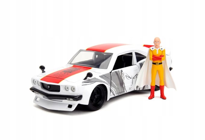 Jada One Punch Man 1974 Mazda RX-3 met Saitama Figuur 1:24 Metaal