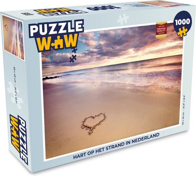 Puzzel Hart op het strand in Nederland - Legpuzzel - Puzzel 1000 stukjes volwassenen