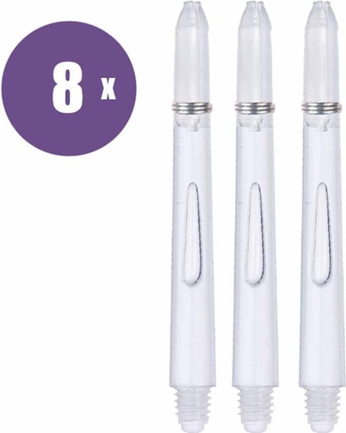 ABC Darts - Dart Shafts - Kunststof Glow Helder - Medium 8 sets