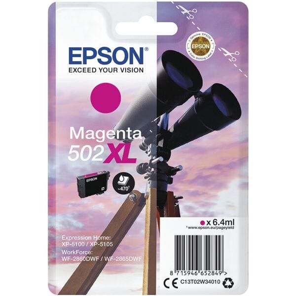 Epson Inktcartridge 502XL (C13T02W34010) Magenta Hoge capaciteit