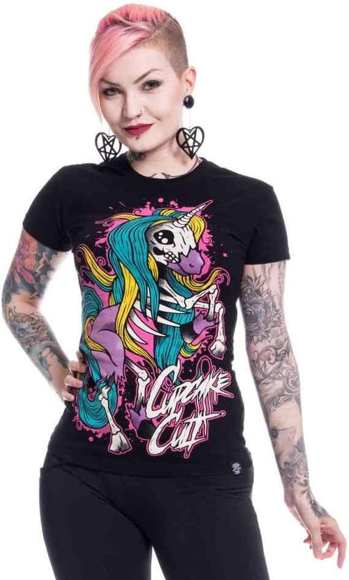 Cupcake Cult - INTERNAL UNICORN Top - S - Zwart
