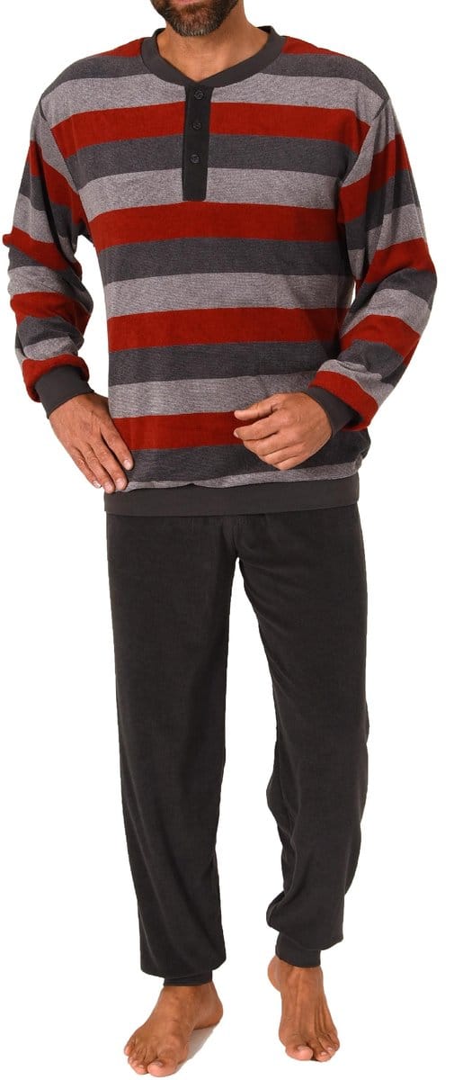 Normann badstof heren pyjama 22310193755 - Rood - L/52