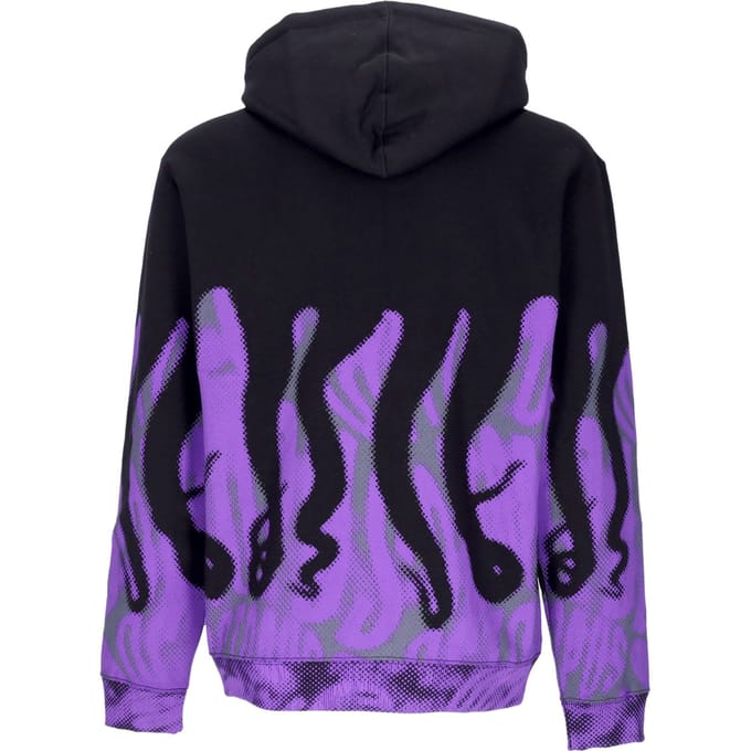 Halftone herenhoodie zwart/paars