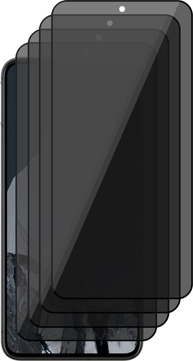 Privacy Screenprotector geschikt voor Google Pixel 8 Pro - 4x Volledig Dekkend Glas Screen Protector