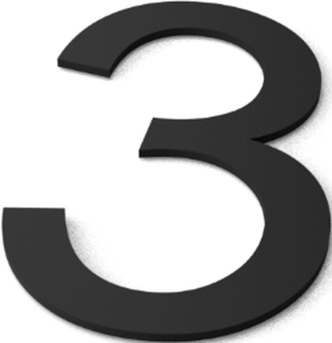 Nummer 3 Model: Huisnummer Staal