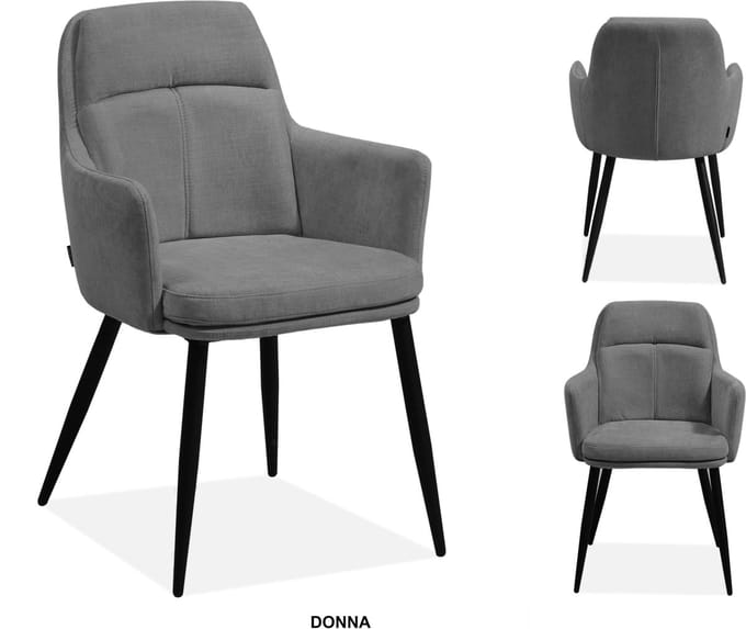 MX Sofa Eetkamerstoel Donna - kleur: Ash - set van 2 stoelen