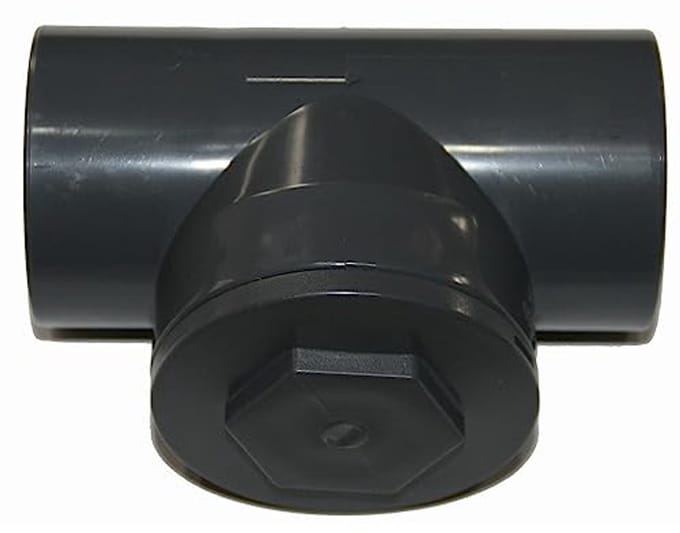 PVC terugslagklep 50 mm voor zwembadventiel met klempneraansluiting