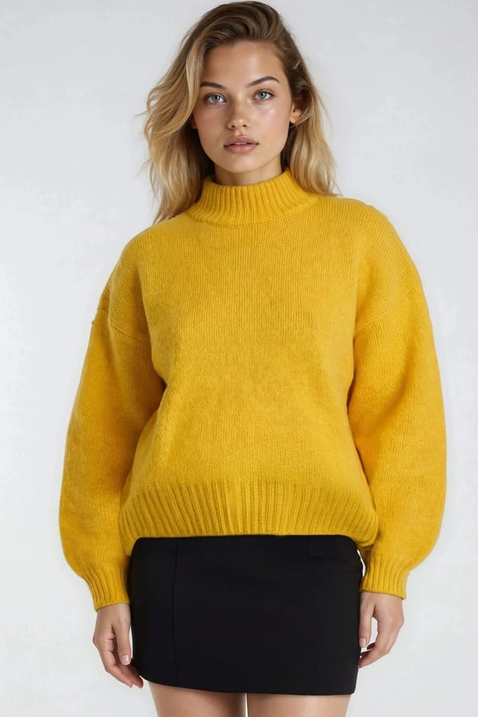 Relaxed Fit Crew Neck Dikke Gebreide Trui