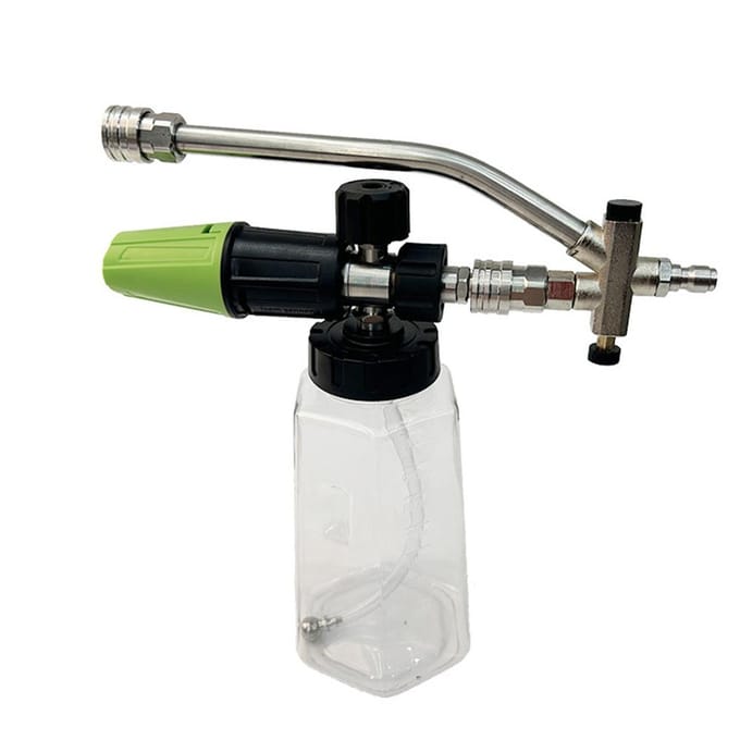 Schuimpistool voor Hogedrukreiniger met Dubbele Connector Tool, Auto Schuimblazer met 14'' Snelkoppeling zilver