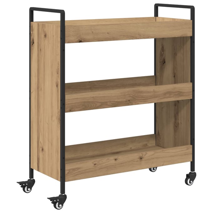 vidaXL - Keuken - Trolley - Artisan - Eiken - 70 - x - 30 - x - 82 - cm - Bewerkt - hout