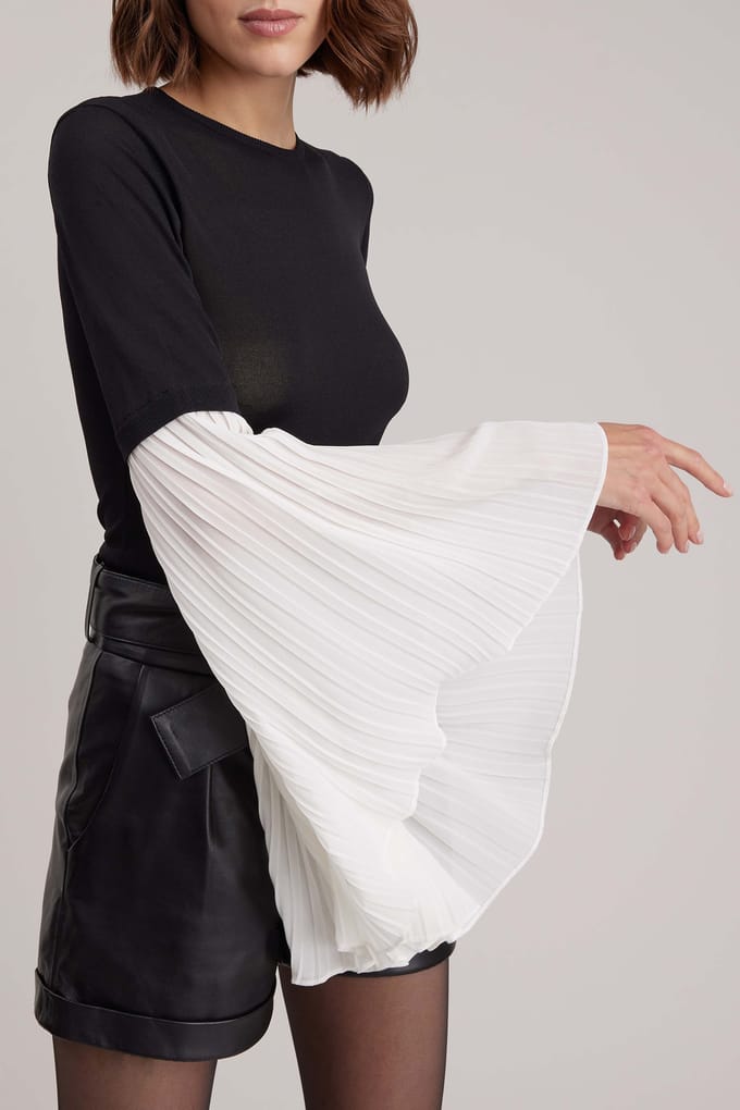 Anne Fontaine Fadette Pullover Black/white Größe: S | Longsleeves Outlet | Damen | Schwarz