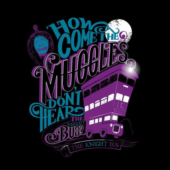 Harry Potter Knight Bus t-shirt - Zwart - M